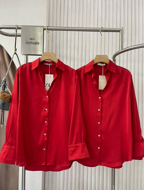 Casual Button Down V-Neck Long Sleeves Shirts